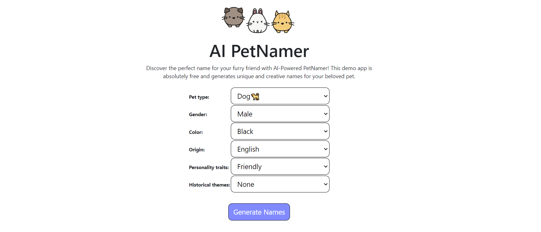 AI Pet Namer