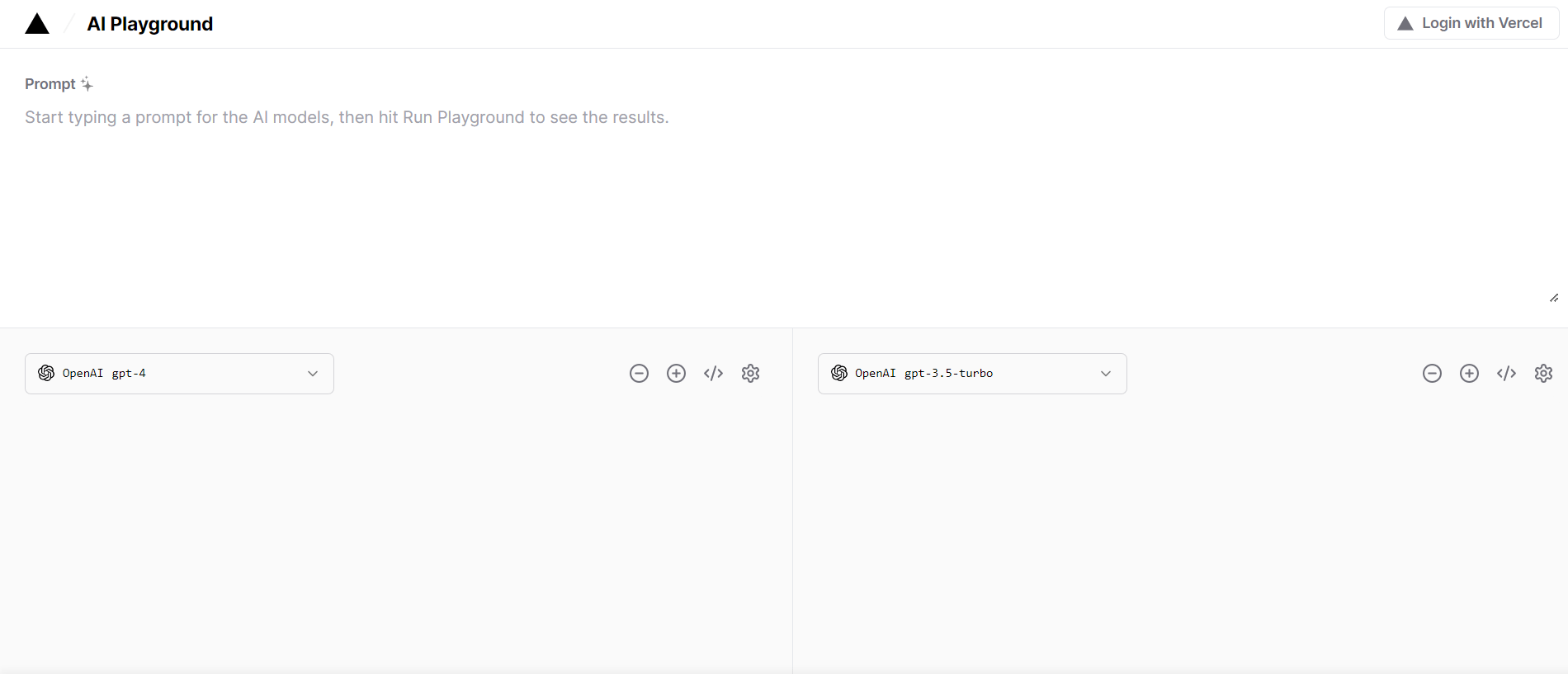 AI Playground by Vercel