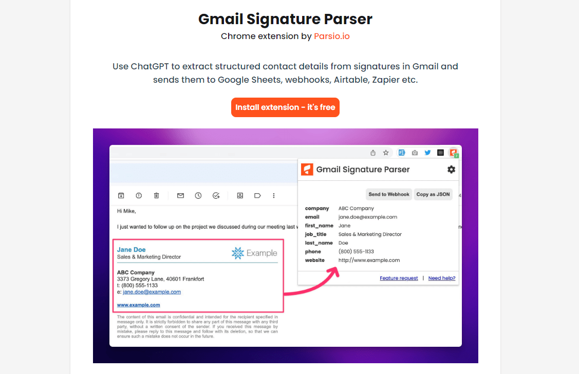 Gmail Signature Parser