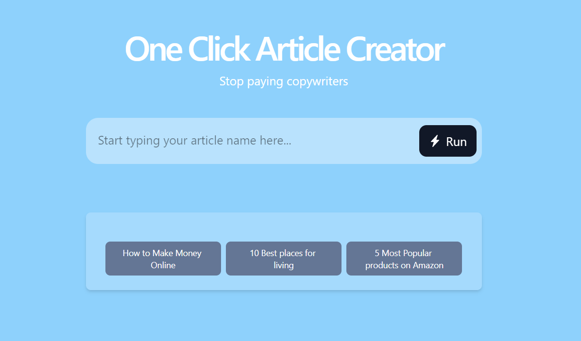 One Click Article Creator