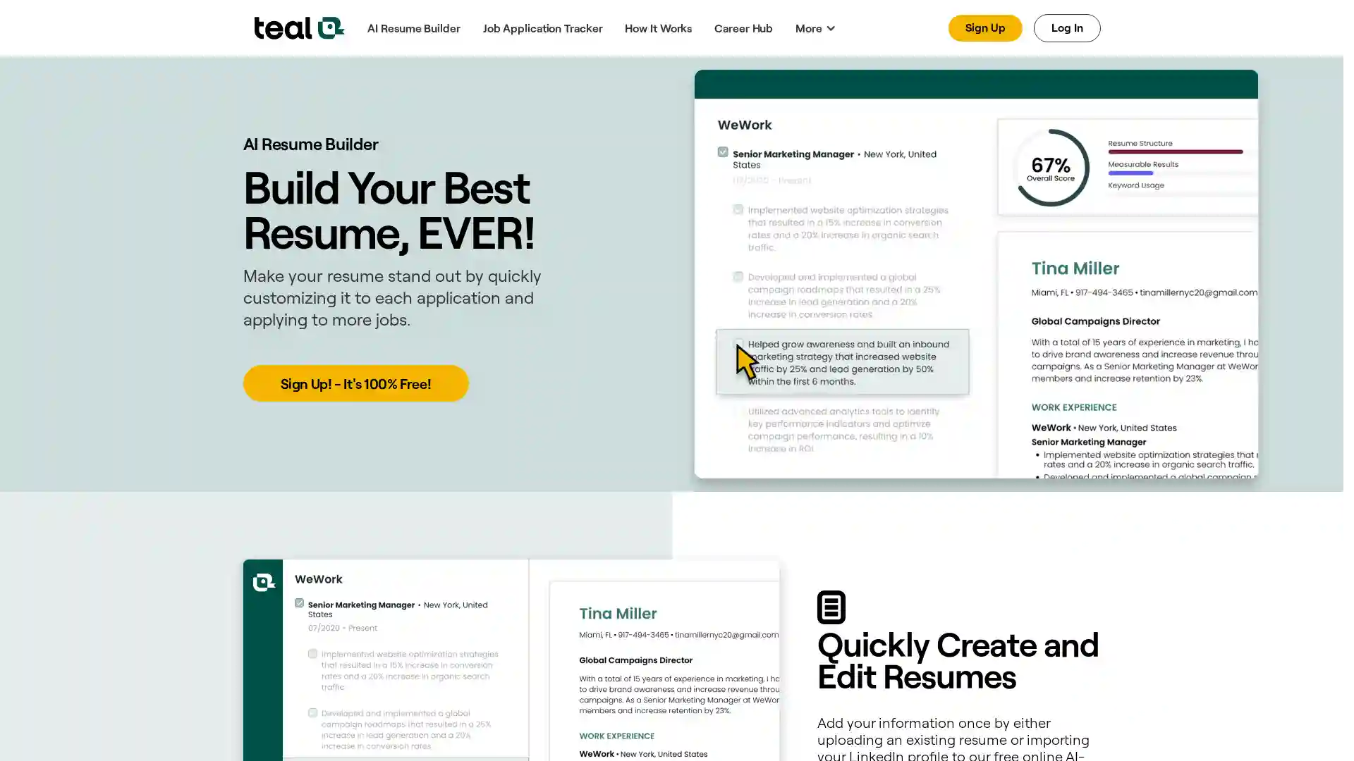 Teal Resume Builder