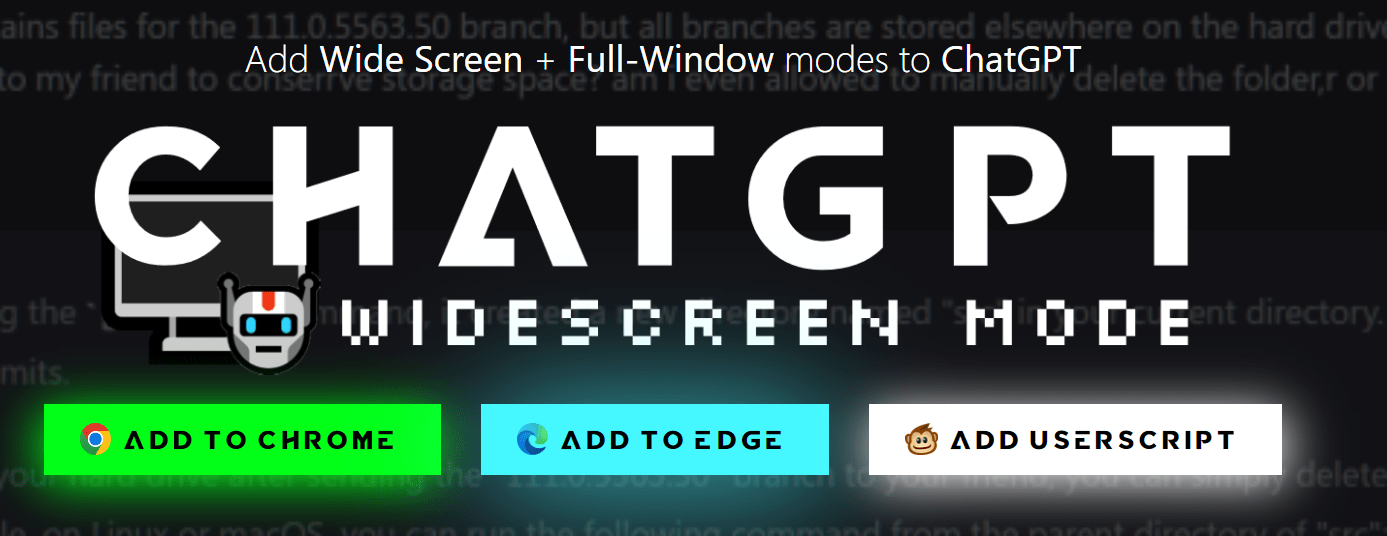 ChatGPT Widescreen Mode